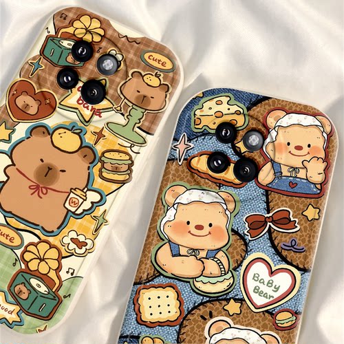 适用小米civi4pro手机壳新款civi3保护套civi2全包防摔civi1s软硅胶Mix4曲面屏外壳cviv黄油小熊cv男女带挂绳 - 图0