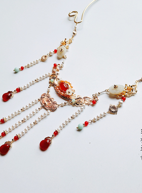 古风璎珞圈玛瑙项链汉服配饰流苏