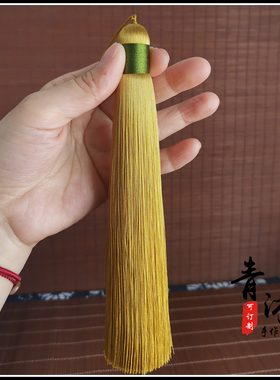 土黄色文玩手串手持手捻流苏配饰
