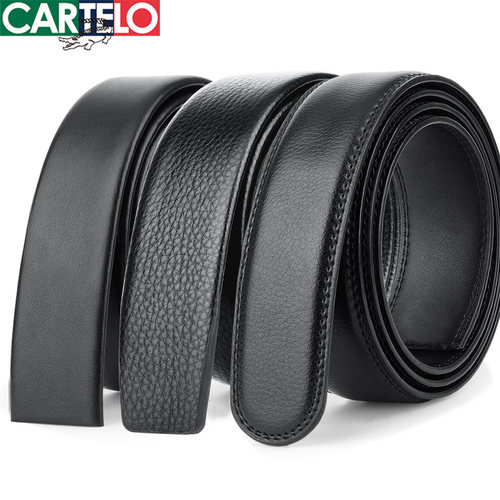 卡帝乐鳄鱼皮带男不带头自动扣腰带青年无头皮皮带带身皮带条 - 图0