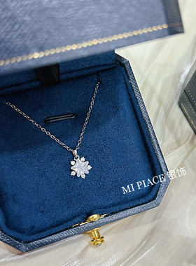 闪耀星光雪花纯银项链女