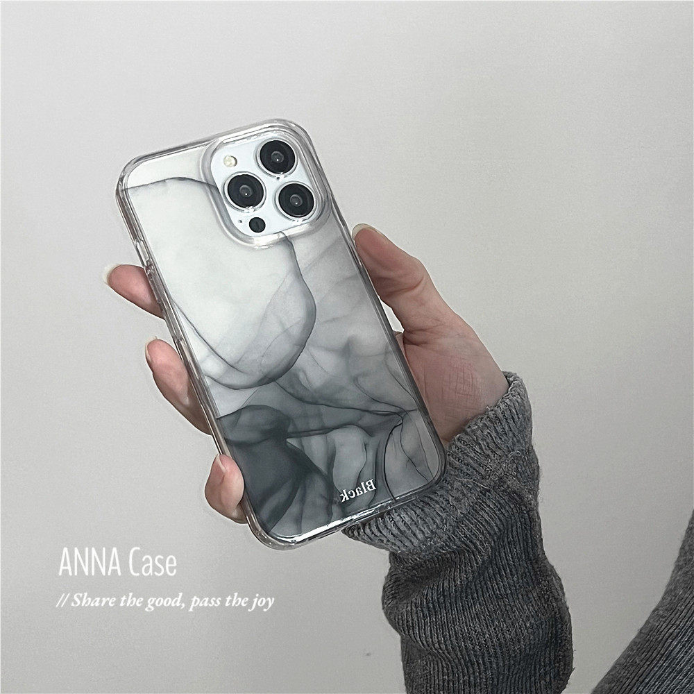 ANNACASE高级古风透黑晕染水墨适用苹果17promax手机壳iphone17小众15pro新款14全包软壳16promax防摔保护套,淘宝优惠券,粉丝福利购,淘宝优惠卷