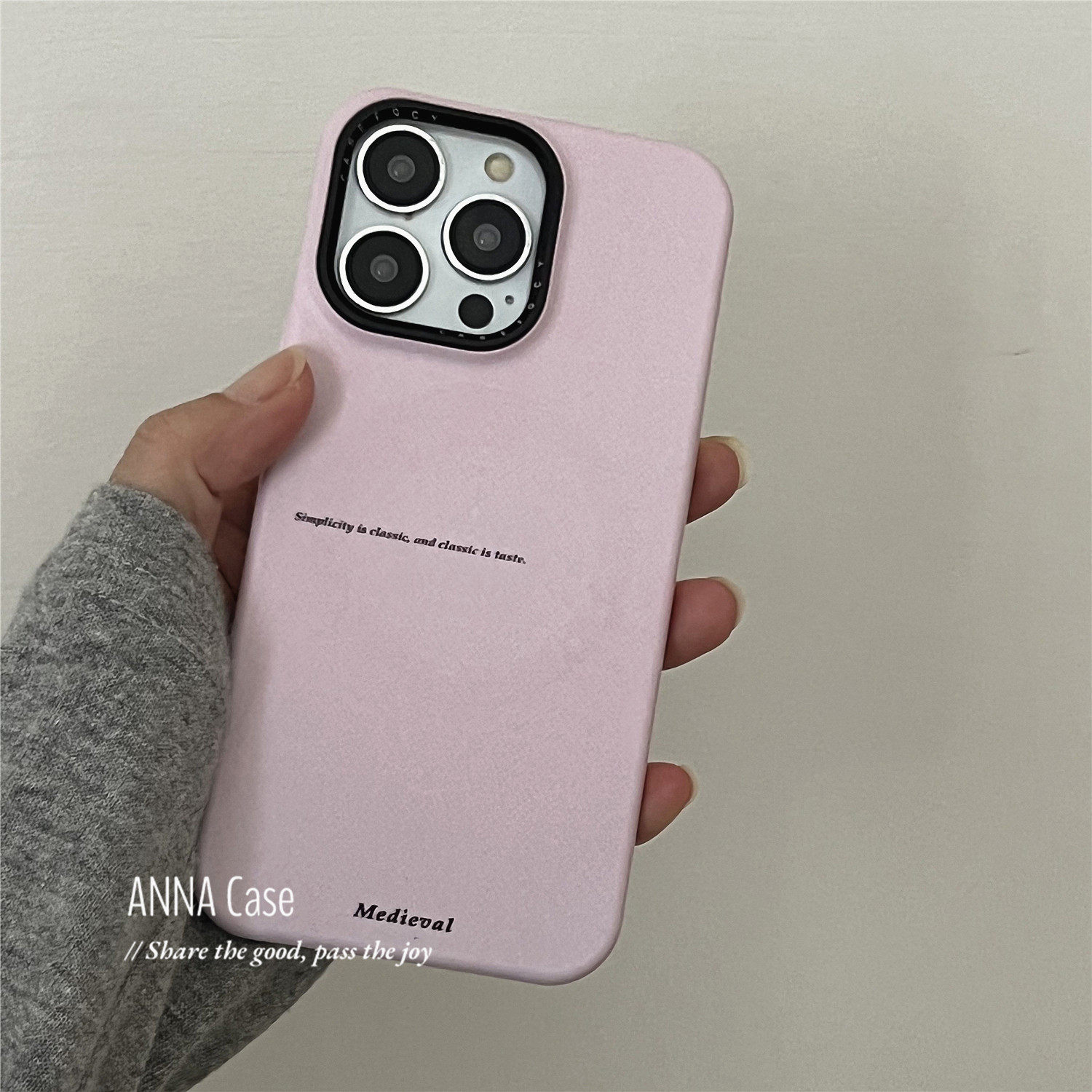 ANNACASE小众温柔少女浅粉色英文适用苹果16promax手机壳iphone14菲林16新款15磁吸硬壳13promax防摔保护套15,淘宝优惠券,粉丝福利购,淘宝优惠卷