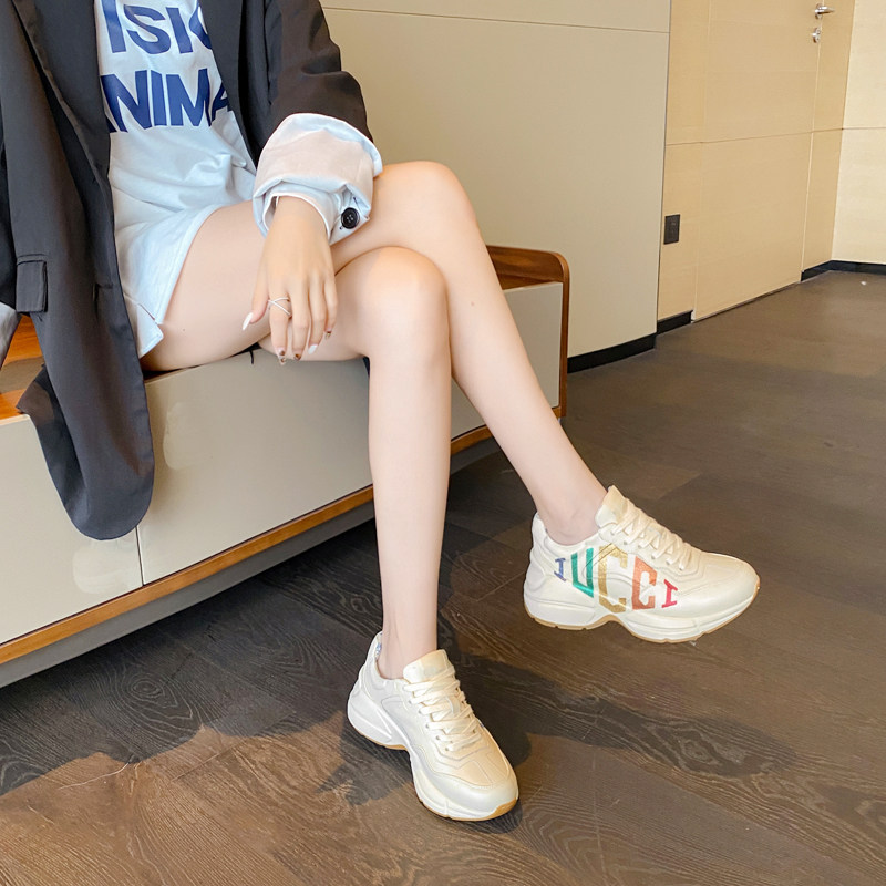 高定芯片版经典老爹鞋真皮厚底增高情侣款运动休闲双G家潮小白鞋,淘宝优惠券,粉丝福利购,淘宝优惠卷