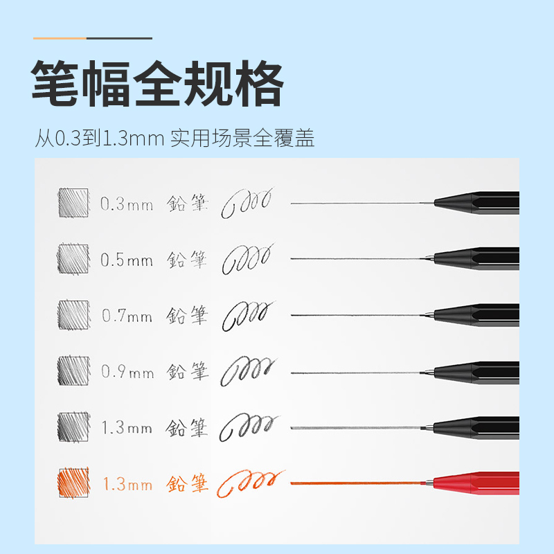 日本kokuyo国誉仿木铅自动铅笔学生用作图绘画铅笔写字笔0.3/0.5/0.7/0.9/1.3防断芯自动笔可换芯 - 图3