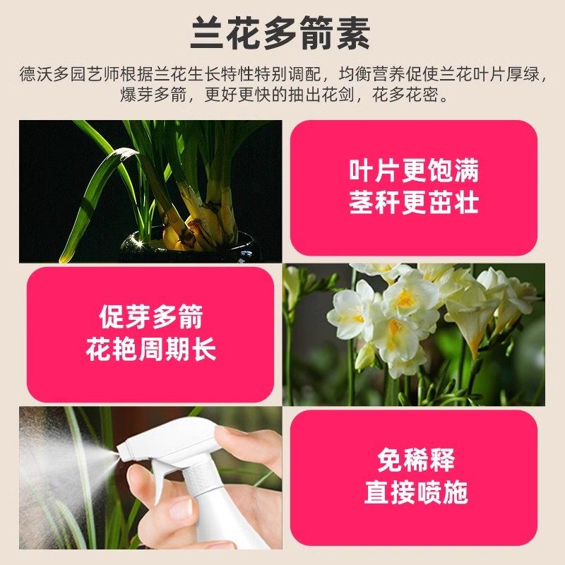 兰花多箭素爆芽素兰科植物通用营养液兰灵王蝴蝶兰多剑促花箭花肥,淘宝优惠券,粉丝福利购,淘宝优惠卷