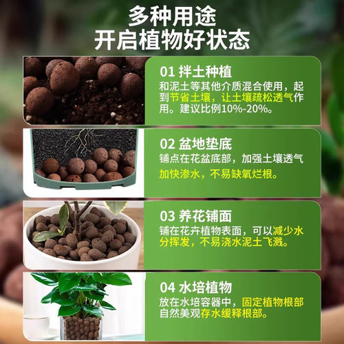 陶粒垫底养花专用营养土铺面垫底碳球水培植物陶土鱼缸卫生间回填 - 图3