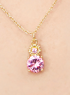 NARCII 「非洲菊花蕊项链」原创设计锆石爪镶锁骨链生日礼物新品