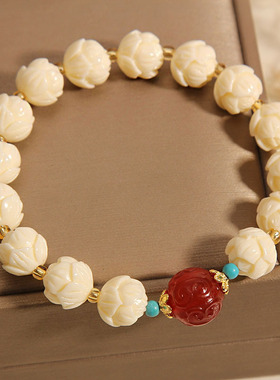 小叶黄杨莲花珠手串佛珠女手持念珠平安好运手链送女友闺蜜礼物潮