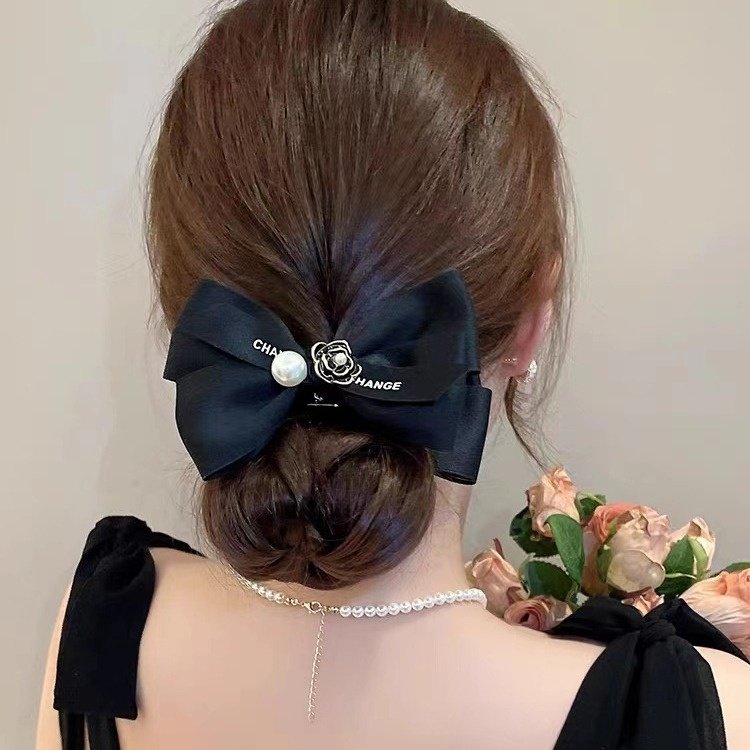 复古精致山茶花蝴蝶结头饰可爱丸子头抓夹懒人盘发神器优雅发夹,淘宝优惠券,粉丝福利购,淘宝优惠卷