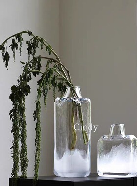 美学北欧风方形花插 马醉木吊钟加厚玻璃花瓶 高品质家居摆件