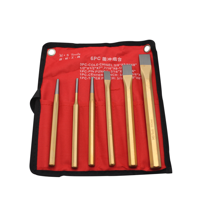 6件套冲凿组合 铬钒钢錾子 钳工凿子冲子 金工工具套装 - 图3