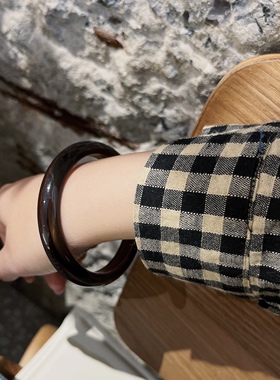 超级酷的天然冰种黑曜石手镯男女情侣黑色玉石手镯