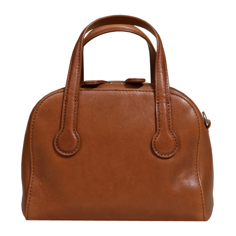 【EZRO】一作 头层植鞣牛皮保龄球包高级美拉德手提斜挎真皮女包,淘宝优惠券,粉丝福利购,淘宝优惠卷