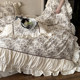 Pleated ruffled four-piece set pure cotton French princess style