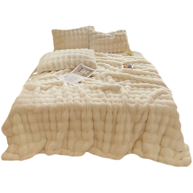 ins冬季兔兔绒加绒床上四件套公主风双面毛绒被套牛奶珊瑚绒床单4,淘宝优惠券,粉丝福利购,淘宝优惠卷