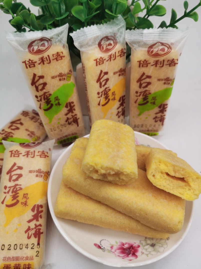 倍利客台湾风味米饼500克非油炸休闲膨化零食品儿童夹心米果卷-图3