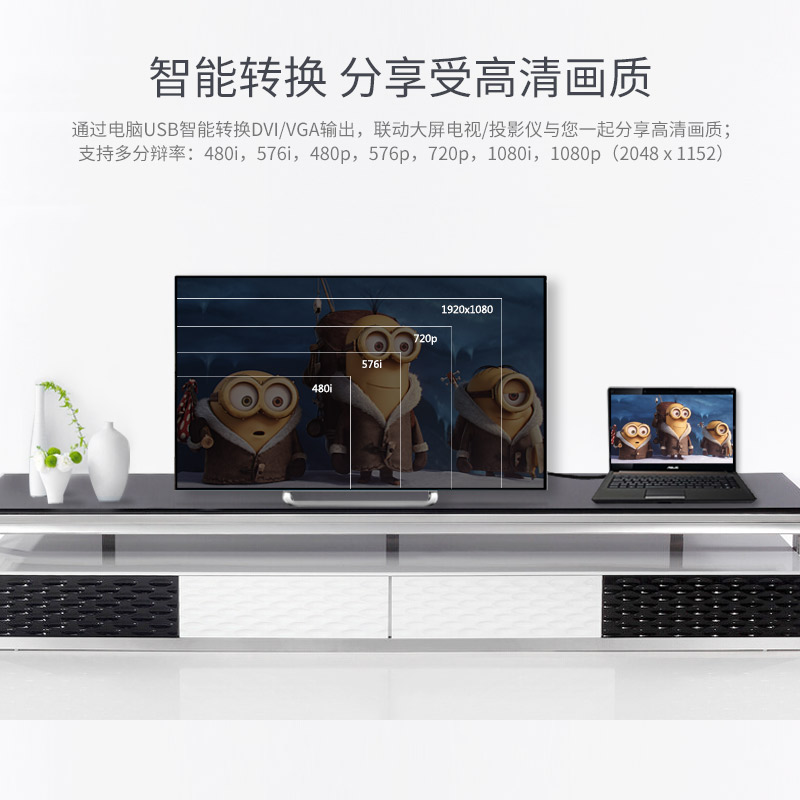 优越者（UNITEK）Y-3801 USB3.0转DVI/VGA外置显卡DVI/VGA分屏器-图3