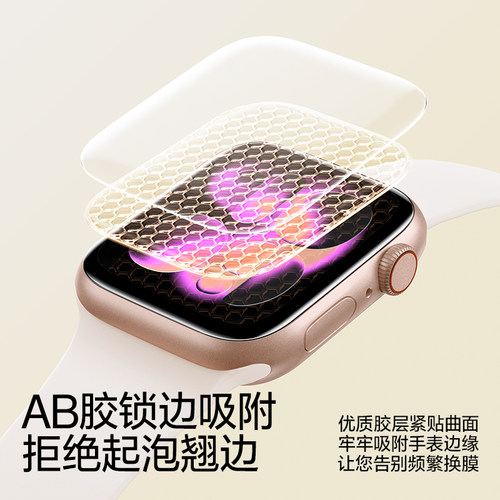 适用苹果手表s11保护膜applewatchs10磨砂屏幕膜水凝膜iwatch9高清手表保护膜46mm陶瓷软膜42防偷窥se3876代 - 图0