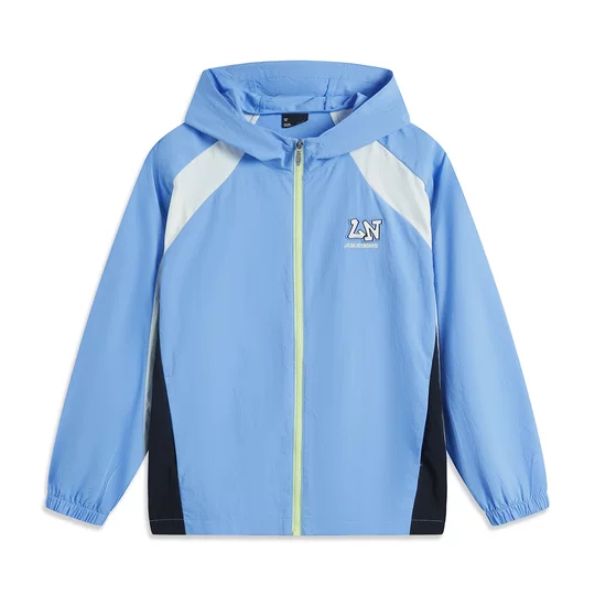Li Ning boys, young and young children sports life series 2025 summer water-proof loose sports windbreaker YFDV063