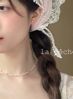 夏日少女串珠项链锁骨链