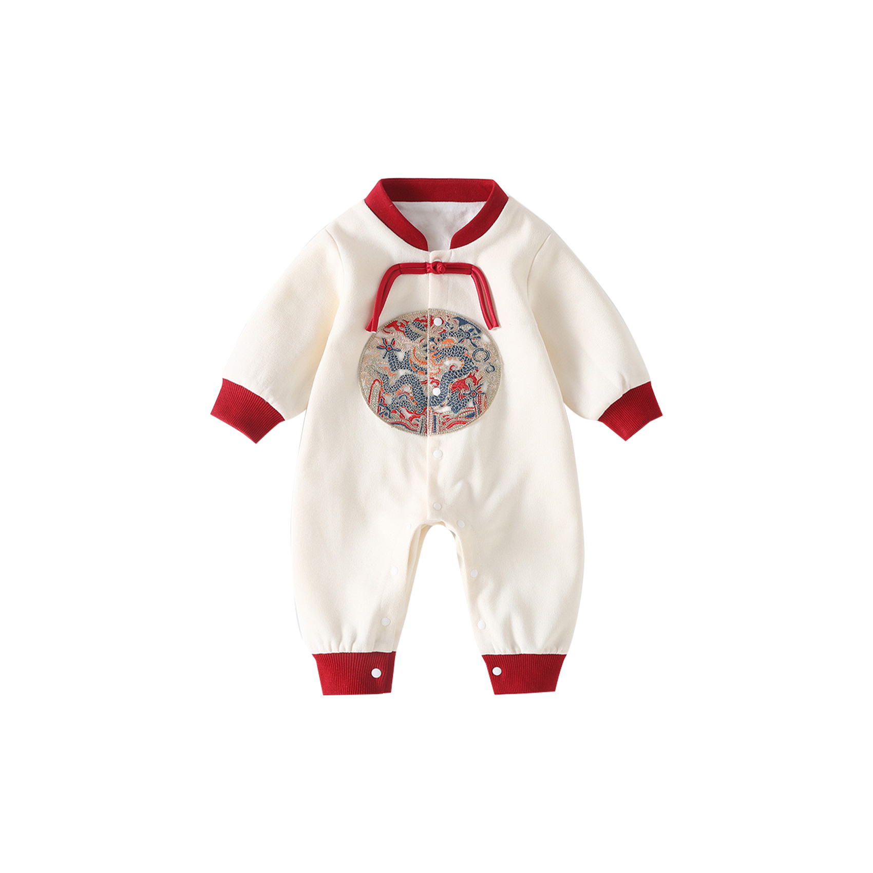 婴儿连体衣拜年服男婴满月中式爬服秋季国风宝宝衣服周岁礼服秋装 - 图3