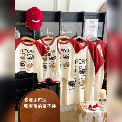 男宝宝夏装连体衣薄款婴儿衣服夏季外出服满月百天包屁衣红色爬服 - 图2
