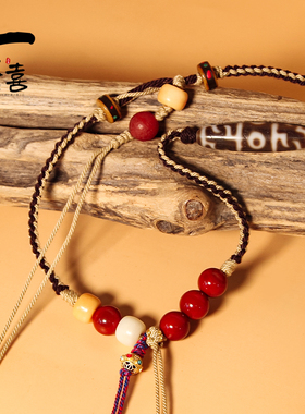 西藏天珠六眼三眼天然原矿老料高油润风华男女吊坠项链原创饰品