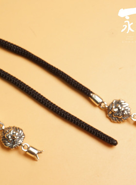 唐卡吊坠手工编织绳银扣