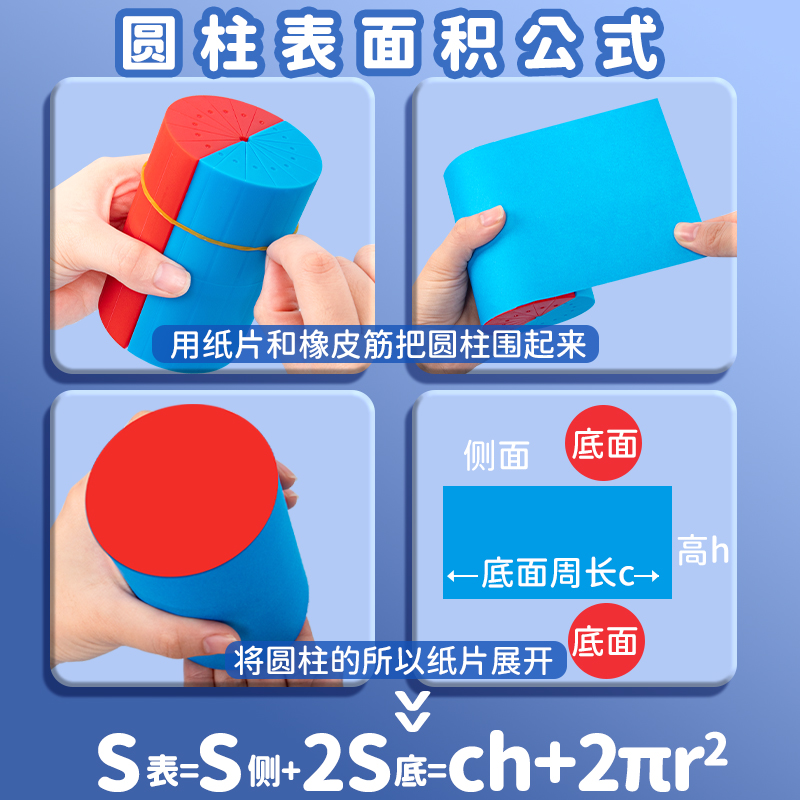 六年级下圆柱和圆锥教具表面积体积推导模型演示器学具6年级下册数学圆柱体圆椎筒面积计算小学生用教学模具 - 图1