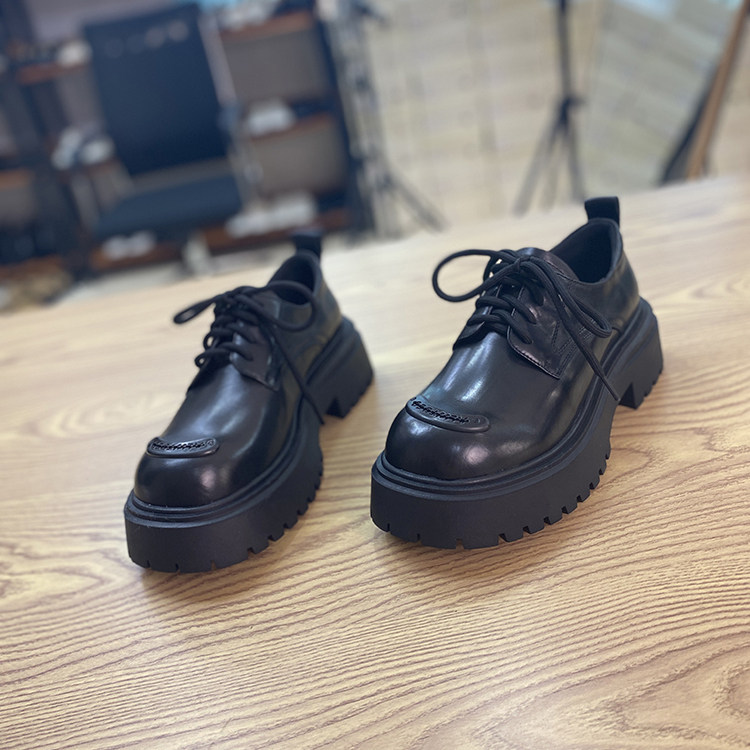 复古小皮鞋女增高2025年秋季新款真皮系带单鞋女松糕厚底欧货女鞋,淘宝优惠券,粉丝福利购,淘宝优惠卷