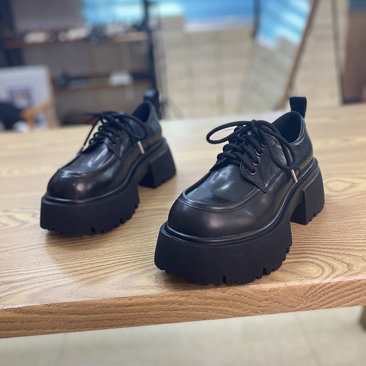 小皮鞋女胎牛皮2026年春季新款真皮单鞋女松糕厚底绑带欧货乐福鞋,淘宝优惠券,粉丝福利购,淘宝优惠卷