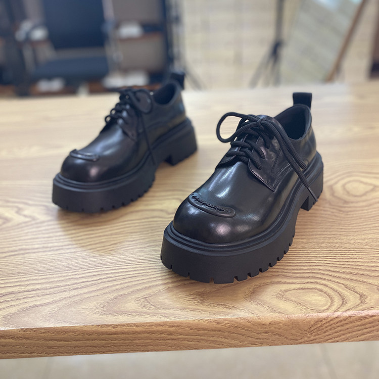 复古小皮鞋女增高2025年秋季新款真皮系带单鞋女松糕厚底欧货女鞋,淘宝优惠券,粉丝福利购,淘宝优惠卷