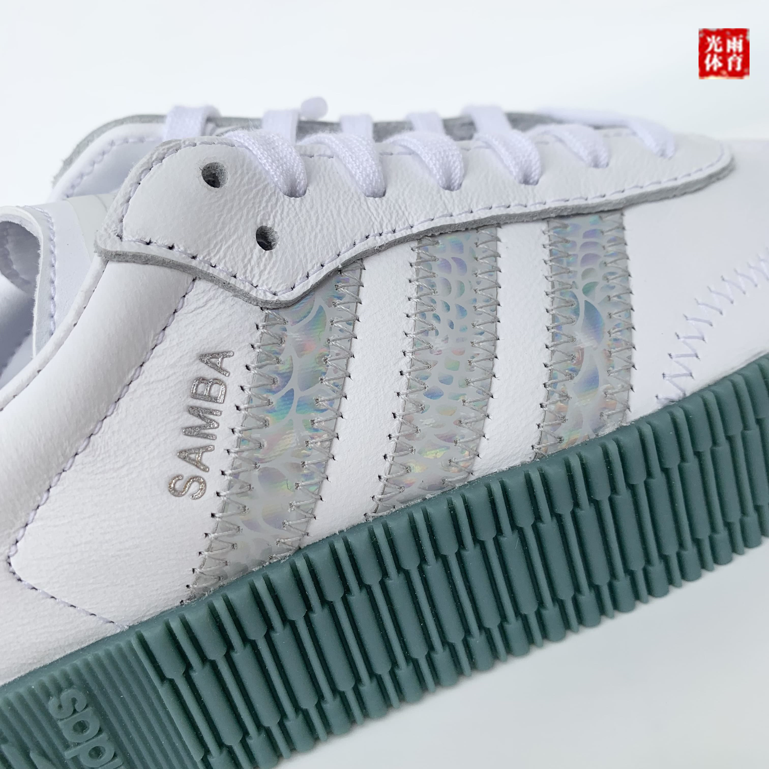 光雨体育-Adidas 三叶草 SAMBAROSE 美人鱼尾 女子时尚板鞋FX6274 - 图1