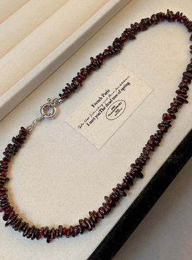 天然石串珠项链配饰高级感轻奢小众设计颈链锁骨链吊坠秋冬毛衣链