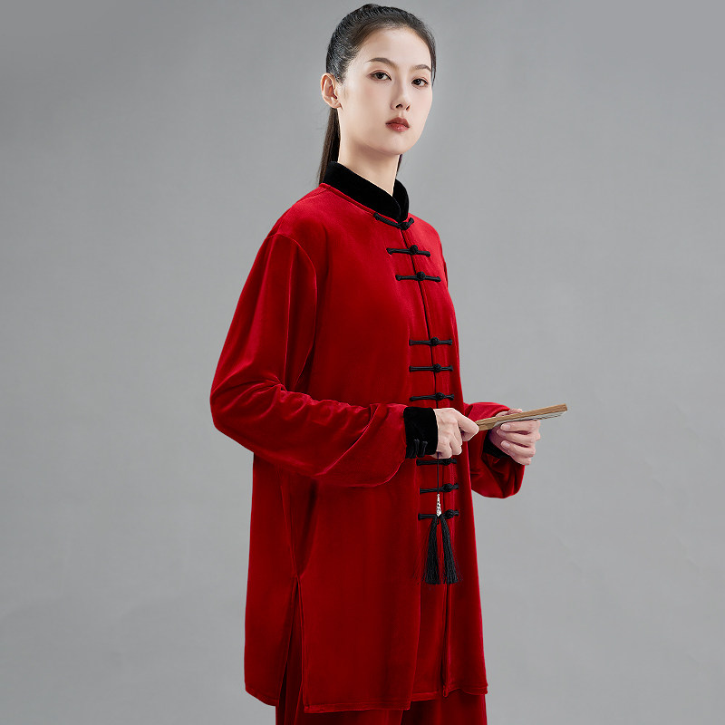 秋冬太极服女2025新款金丝绒加绒加厚太极服男太极拳练功服中国风,淘宝优惠券,粉丝福利购,淘宝优惠卷