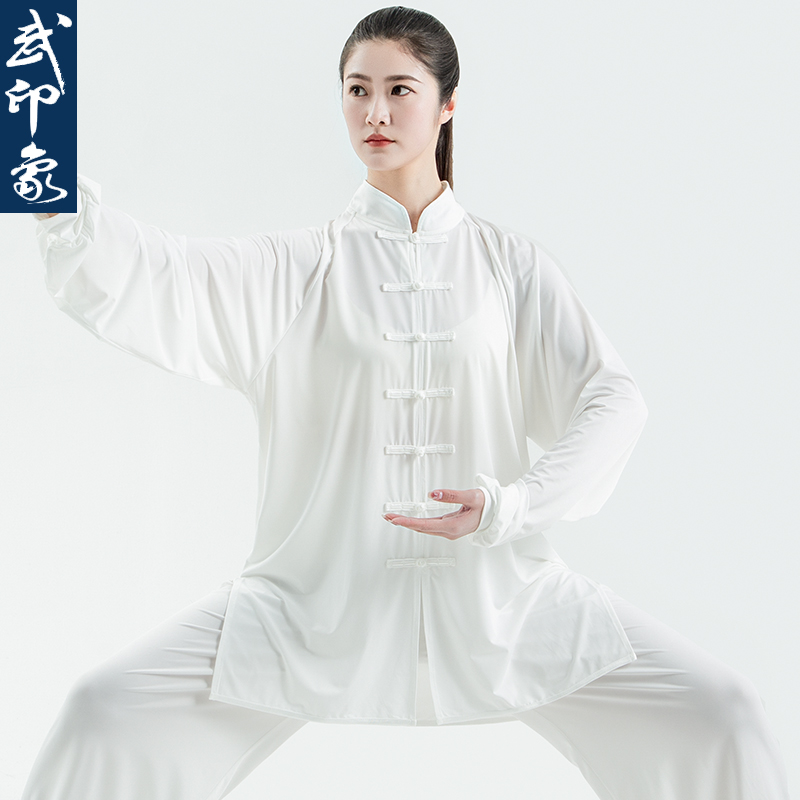 太极服女夏季八段锦太极拳练功服男比赛表演服武印象牛奶丝太极服-图3