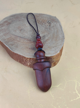 国潮风枣木小肥刀钥匙扣穿搭配饰平安招财实木手工小坠古典饰文玩