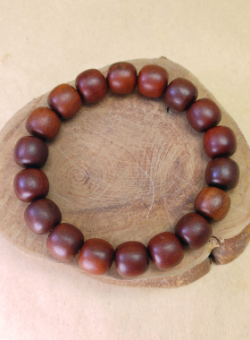 天然雷击枣木桶珠手串男女款