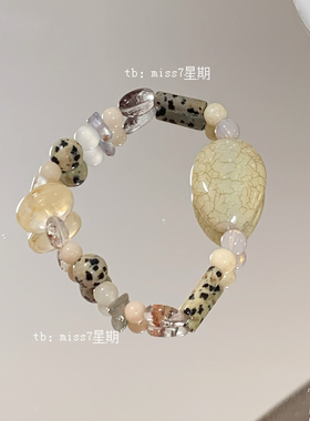 化石｜原创小众设计新中式复古清冷简约高级天然石串珠手链首饰