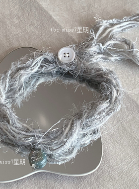 银月光｜原创小众设计冷淡ins高级感科技感捷克珠编制毛线锁骨链