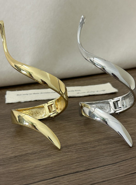 金属不规则旋转线条手镯