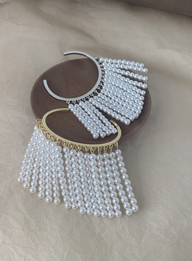 宋亦雯小众设计师款珍珠流苏手镯