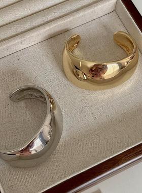 设计师秋冬宽面欧美金手镯