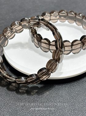 天然茶冰黑曜石手牌手链可diy材料原创水晶项链礼物外贸小众首饰