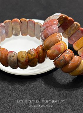 天然战国红月牙手牌手链可diy原创水晶饰品复古中式外贸小众首饰