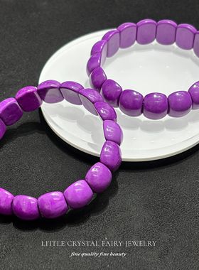 天然石优化紫云母手牌排手链可diy原创水晶首饰女生文艺小众礼物