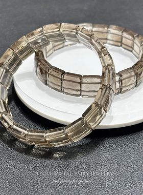 天然茶晶刻面手牌手链可diy原创水晶手排项链材料外贸小众首饰