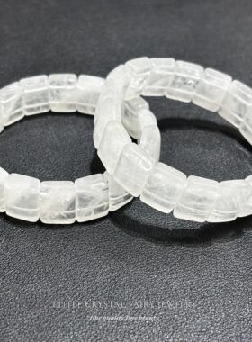 天然白幽灵白水晶水晶手牌手链可diy原创水晶配珠配件礼物首饰