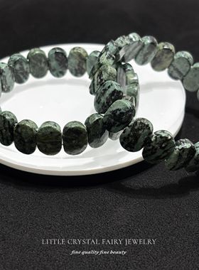 天然石孔雀眼绿色切面手牌手链可diy原创水晶饰品复古文艺首饰